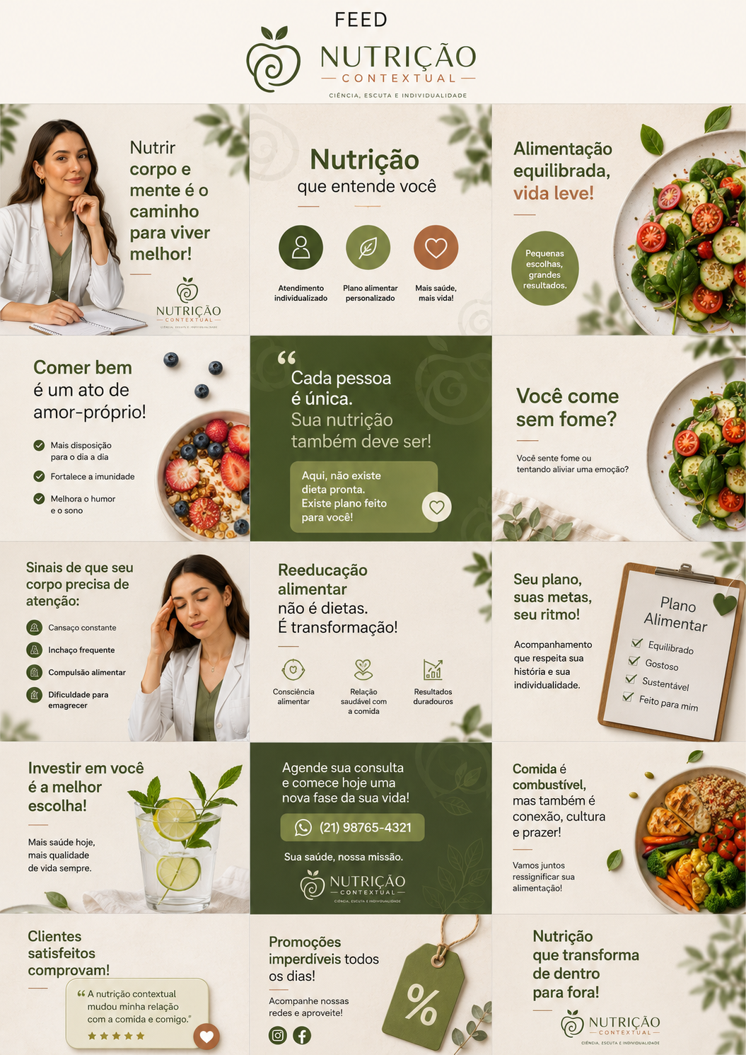Planejamento e Design de Feed para Instagram - Nutrição Contextual