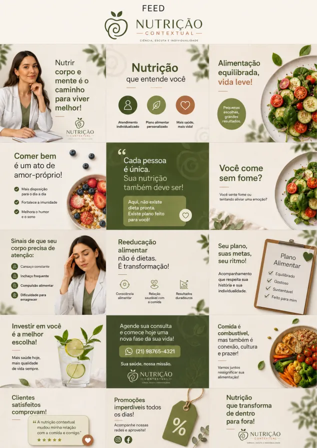 Planejamento e Design de Feed para Instagram - Nutrição Contextual