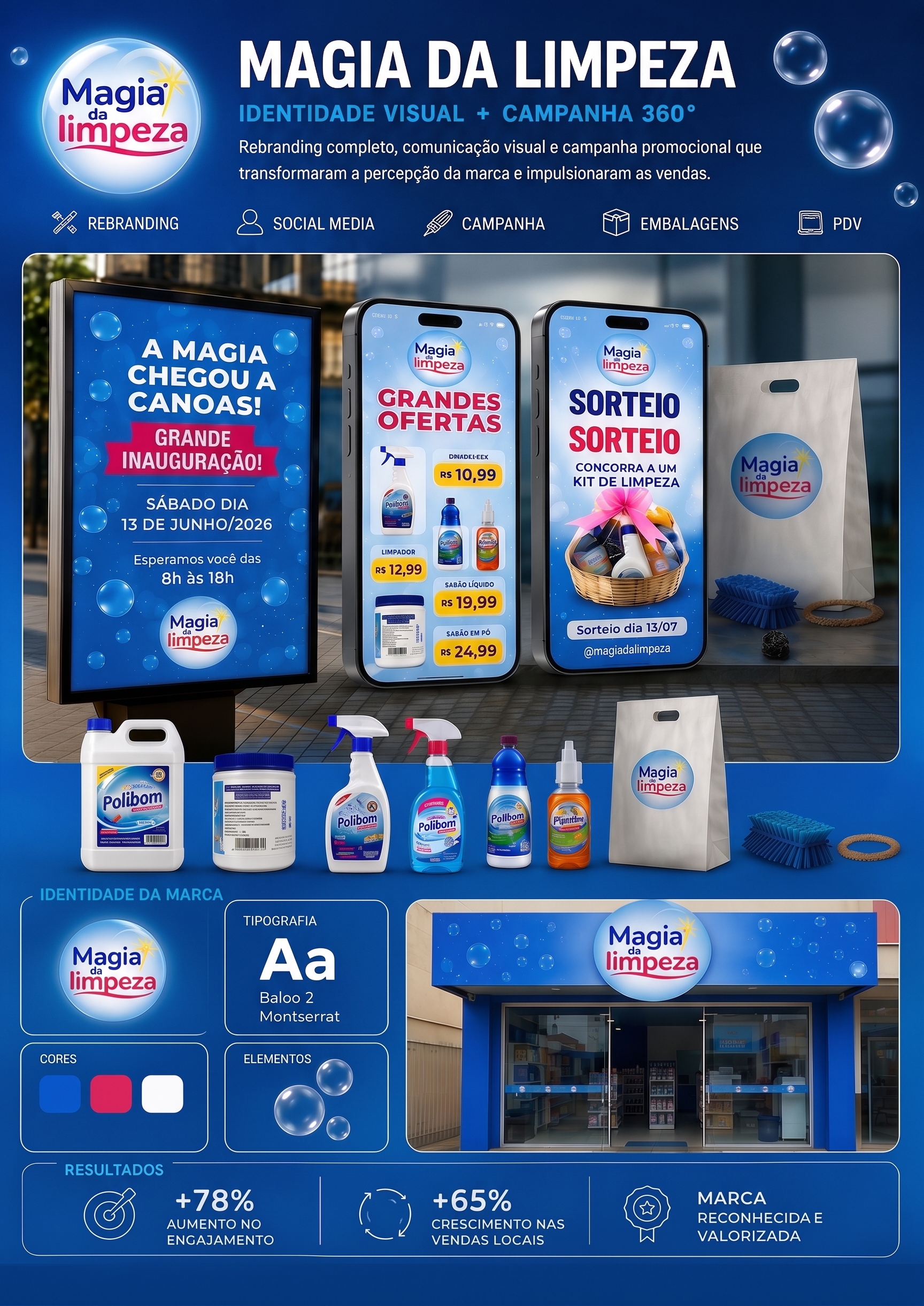 Projeto de Identidade Visual, Campanha 360 e Rebranding para Magia da Limpeza em Canoas